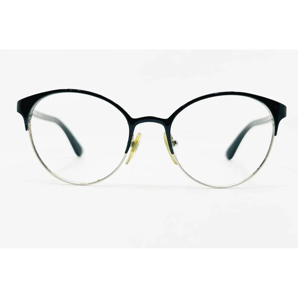 Vogue Eyeglasses Womens Black Silver Cat Eye VO 4011 352 49-18-140